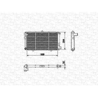 Radiateur, refroidissement du moteur MAGNETI MARELLI 350213448000