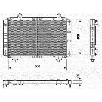 Radiateur, refroidissement du moteur MAGNETI MARELLI 350213454000