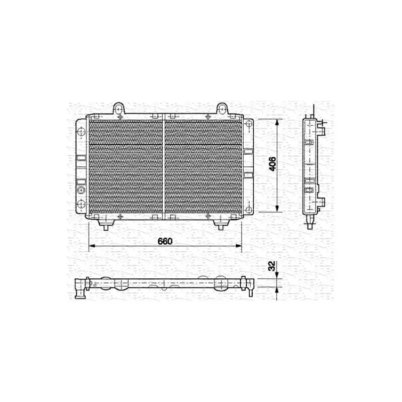 Radiateur, refroidissement du moteur MAGNETI MARELLI 350213454000