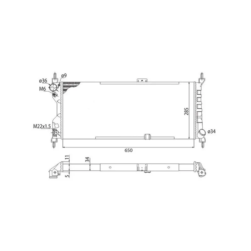 Radiateur, refroidissement du moteur MAGNETI MARELLI 350213588003