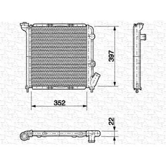 Radiateur, refroidissement du moteur MAGNETI MARELLI 350213613000