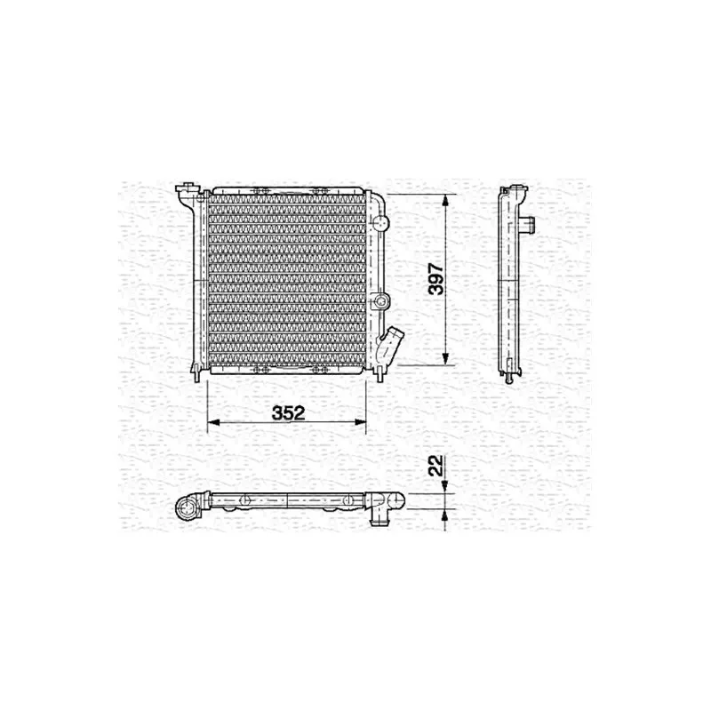 Radiateur, refroidissement du moteur MAGNETI MARELLI 350213613000
