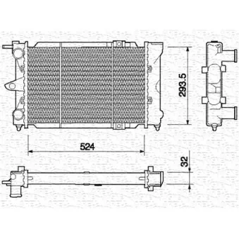Radiateur, refroidissement du moteur MAGNETI MARELLI 350213651000