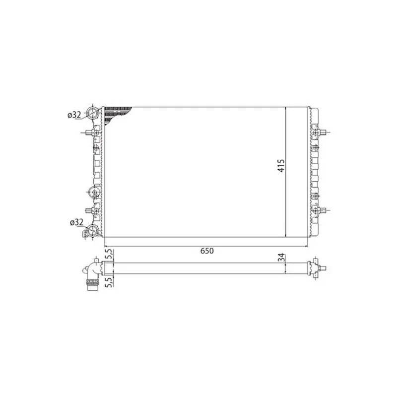Radiateur, refroidissement du moteur MAGNETI MARELLI 350213803003