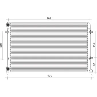 Radiateur, refroidissement du moteur MAGNETI MARELLI 350213853000