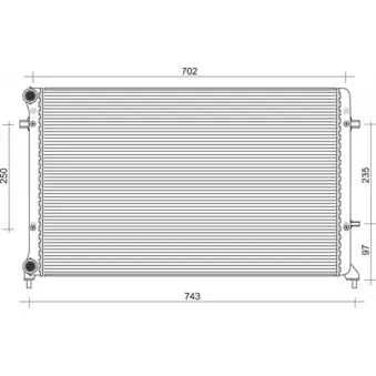 Radiateur, refroidissement du moteur MAGNETI MARELLI 350213854000