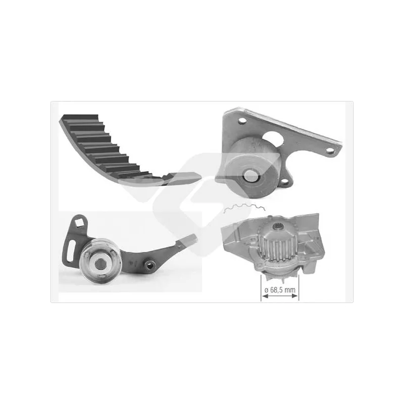 Pompe à eau + kit de courroie de distribution HUTCHINSON KH01WP12
