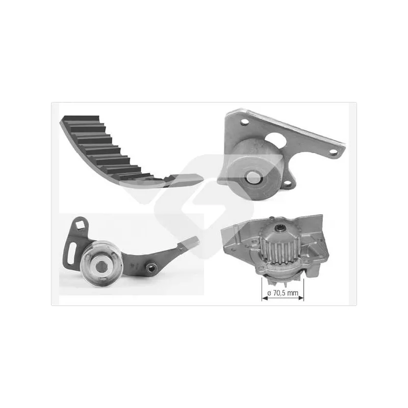 Pompe à eau + kit de courroie de distribution HUTCHINSON KH01WP30