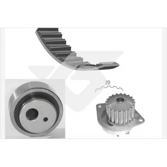 Pompe à eau + kit de courroie de distribution HUTCHINSON KH02WP17