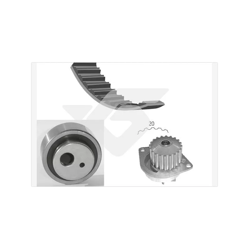 Pompe à eau + kit de courroie de distribution HUTCHINSON KH02WP17