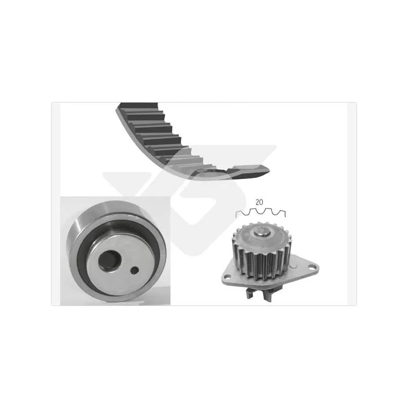 Pompe à eau + kit de courroie de distribution HUTCHINSON KH03WP05
