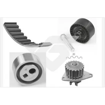 Pompe à eau + kit de courroie de distribution HUTCHINSON KH04WP05
