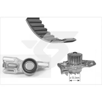 Pompe à eau + kit de courroie de distribution HUTCHINSON KH05WP01