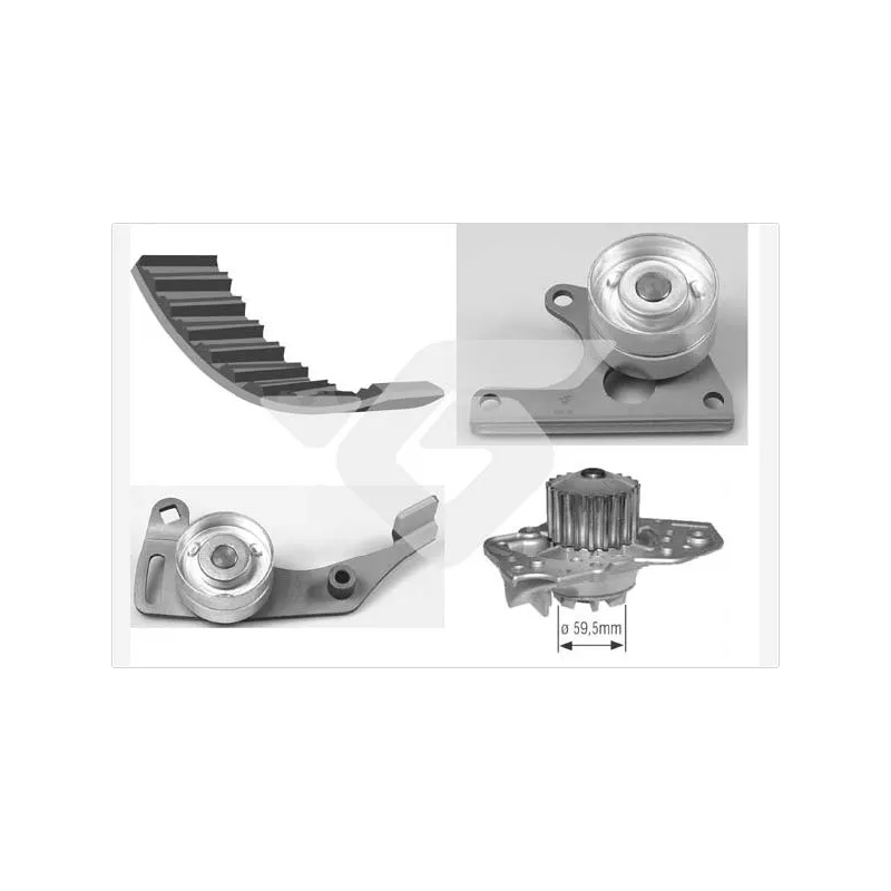 Pompe à eau + kit de courroie de distribution HUTCHINSON KH06WP01