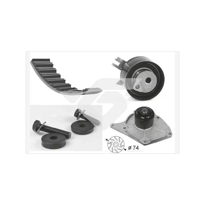 Pompe à eau + kit de courroie de distribution HUTCHINSON KH101WP63