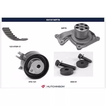 Pompe à eau + kit de courroie de distribution HUTCHINSON KH101WP78
