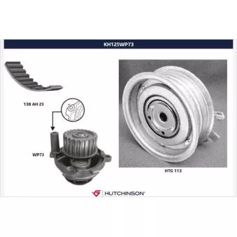 Pompe à eau + kit de courroie de distribution HUTCHINSON KH125WP73