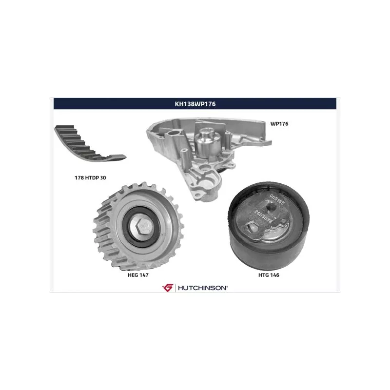 Pompe à eau + kit de courroie de distribution HUTCHINSON KH138WP176