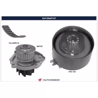 Pompe à eau + kit de courroie de distribution HUTCHINSON KH139WP107