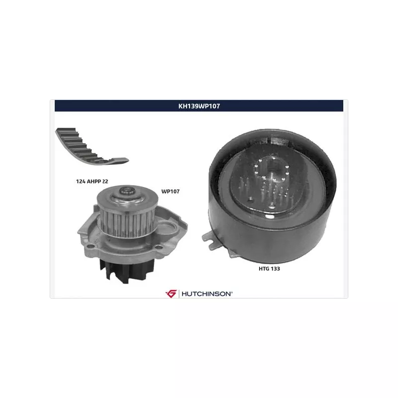Pompe à eau + kit de courroie de distribution HUTCHINSON KH139WP107