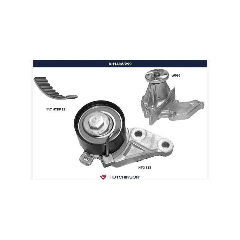 Pompe à eau + kit de courroie de distribution HUTCHINSON KH140WP99