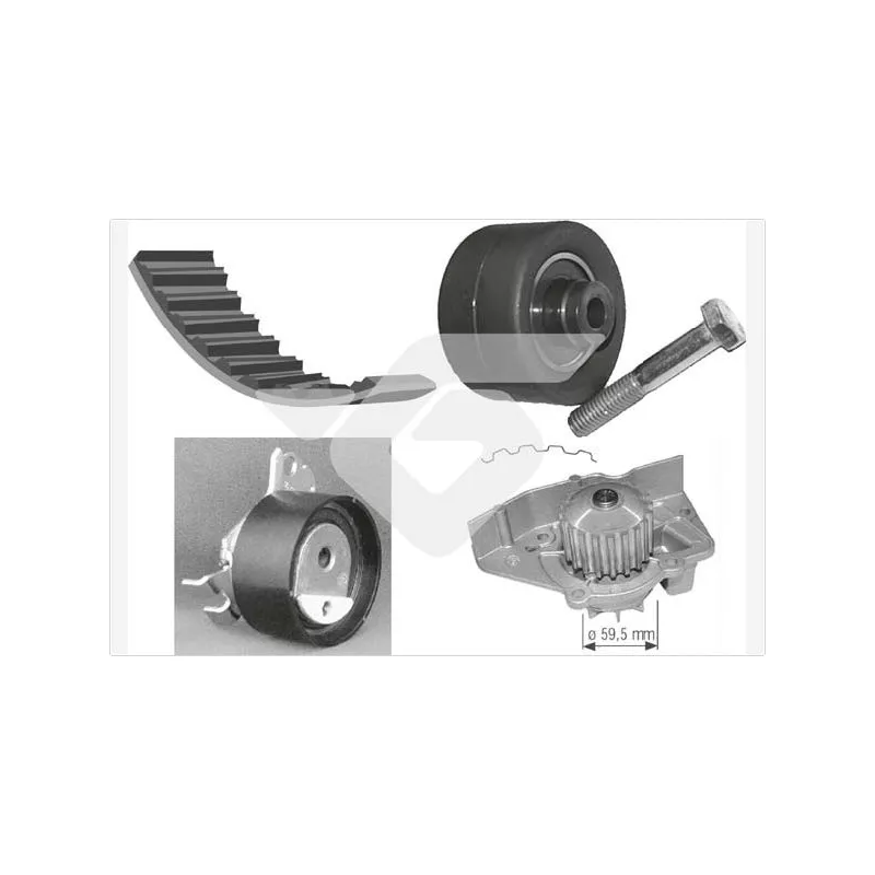 Pompe à eau + kit de courroie de distribution HUTCHINSON KH142WP27