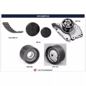 Pompe à eau + kit de courroie de distribution HUTCHINSON KH149WP140