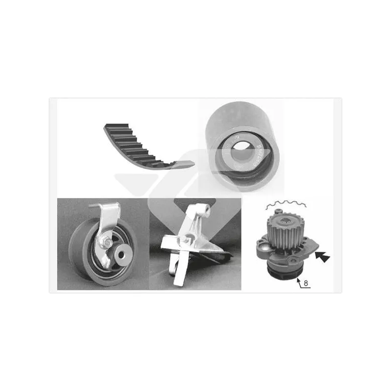 Pompe à eau + kit de courroie de distribution HUTCHINSON KH150WP56