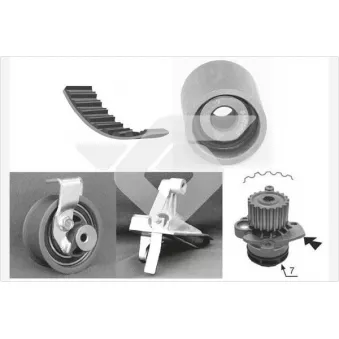 Pompe à eau + kit de courroie de distribution HUTCHINSON KH150WP67