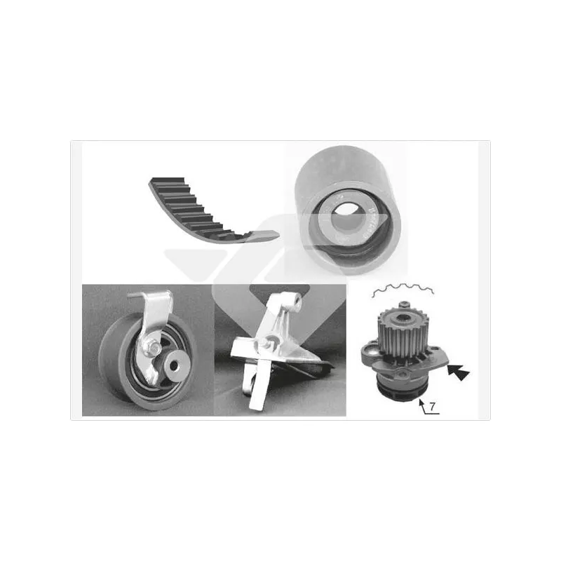 Pompe à eau + kit de courroie de distribution HUTCHINSON KH150WP67