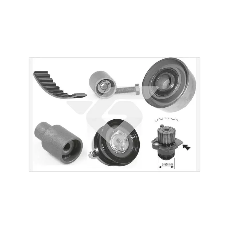 Pompe à eau + kit de courroie de distribution HUTCHINSON KH160WP58