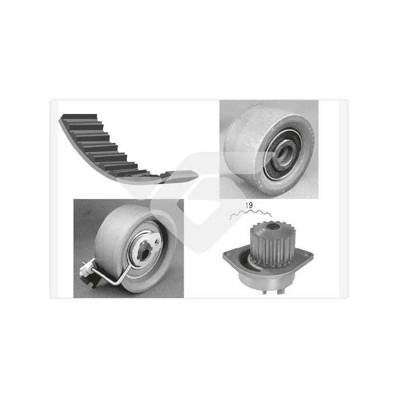 Pompe à eau + kit de courroie de distribution HUTCHINSON KH164WP37