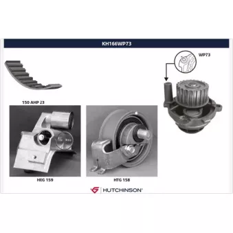 Pompe à eau + kit de courroie de distribution HUTCHINSON KH166WP73