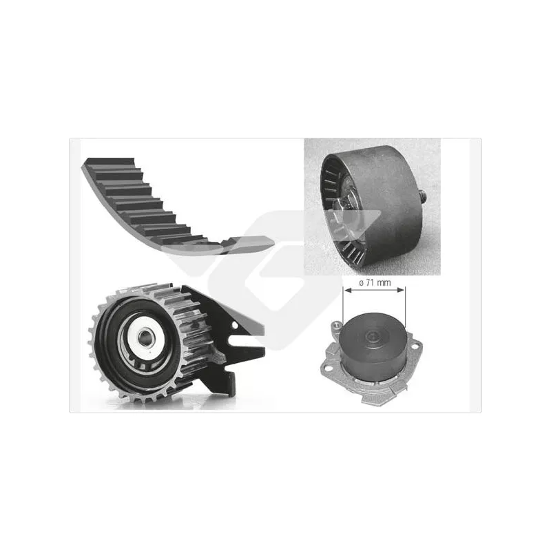 Pompe à eau + kit de courroie de distribution HUTCHINSON KH184WP25