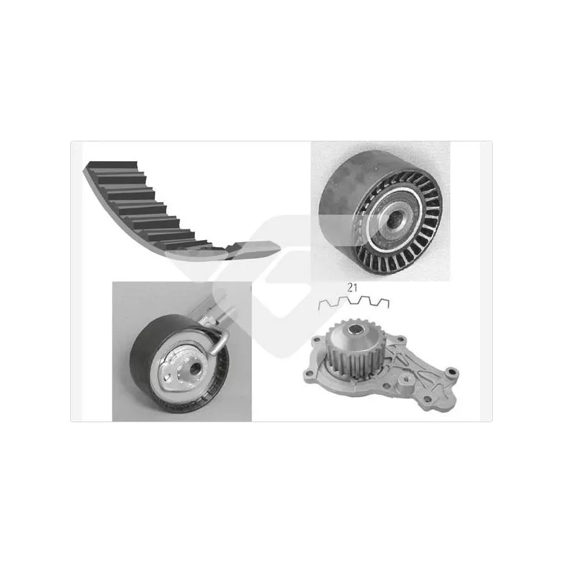 Pompe à eau + kit de courroie de distribution HUTCHINSON KH186WP59
