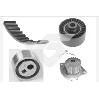 Pompe à eau + kit de courroie de distribution HUTCHINSON KH187WP17