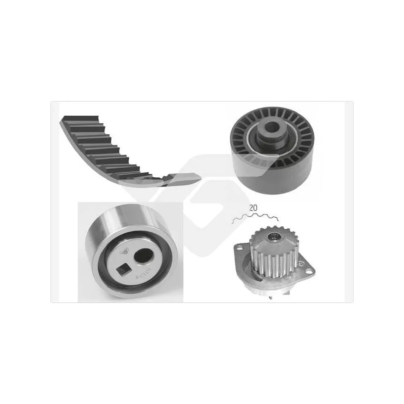 Pompe à eau + kit de courroie de distribution HUTCHINSON KH187WP17
