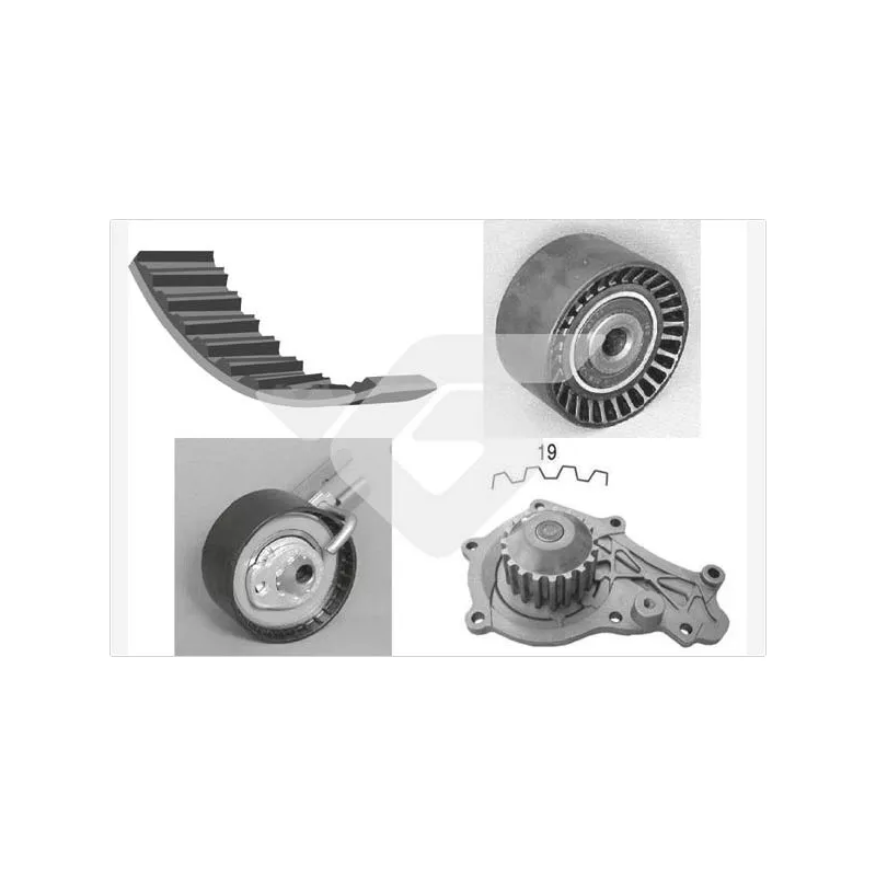 Pompe à eau + kit de courroie de distribution HUTCHINSON KH190WP64
