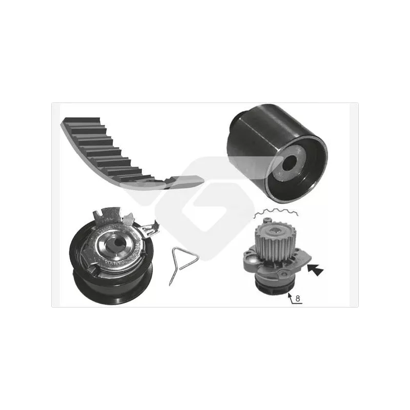 Pompe à eau + kit de courroie de distribution HUTCHINSON KH194WP56
