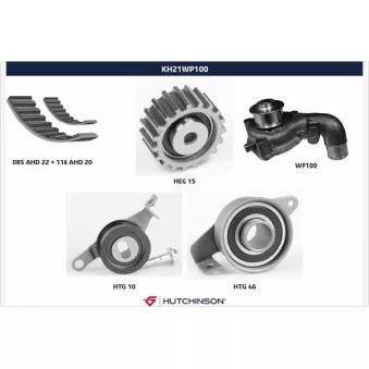 Pompe à eau + kit de courroie de distribution HUTCHINSON KH21WP100