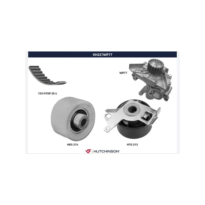 Pompe à eau + kit de courroie de distribution HUTCHINSON KH227WP77