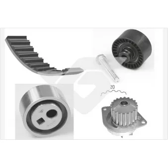 Pompe à eau + kit de courroie de distribution HUTCHINSON KH23WP17
