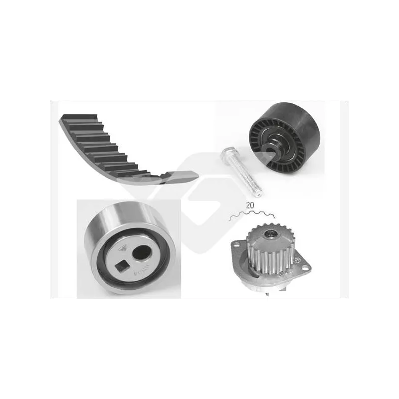 Pompe à eau + kit de courroie de distribution HUTCHINSON KH23WP17