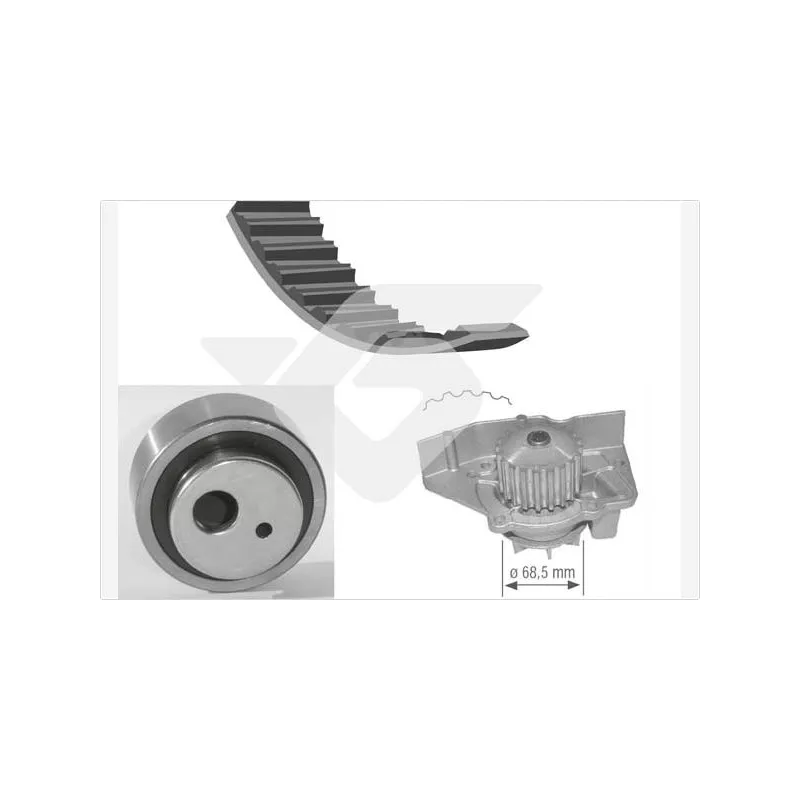 Pompe à eau + kit de courroie de distribution HUTCHINSON KH25WP12