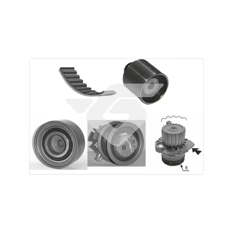 Pompe à eau + kit de courroie de distribution HUTCHINSON KH267WP56