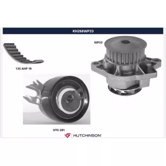 Pompe à eau + kit de courroie de distribution HUTCHINSON KH268WP33