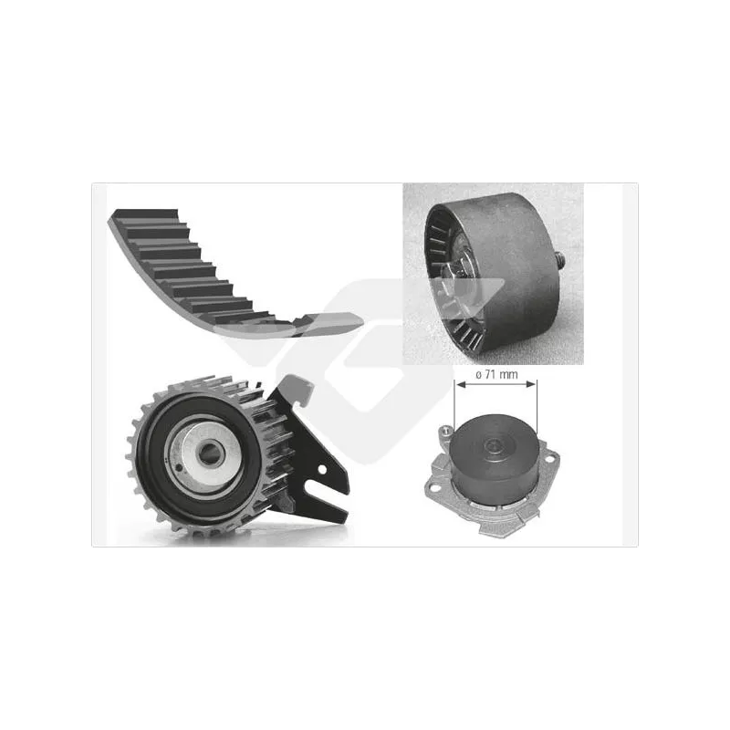 Pompe à eau + kit de courroie de distribution HUTCHINSON KH273WP25