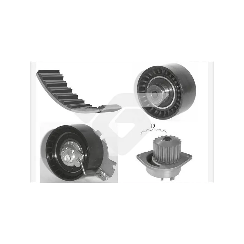 Pompe à eau + kit de courroie de distribution HUTCHINSON KH281WP37