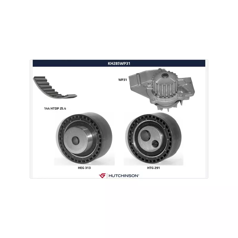 Pompe à eau + kit de courroie de distribution HUTCHINSON KH285WP31