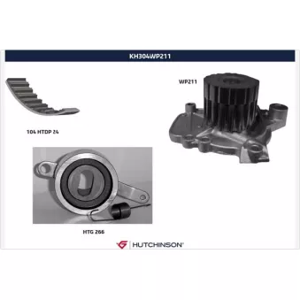 Pompe à eau + kit de courroie de distribution HUTCHINSON KH304WP211